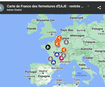 carte de France des places fermées de crèche - SNPPE