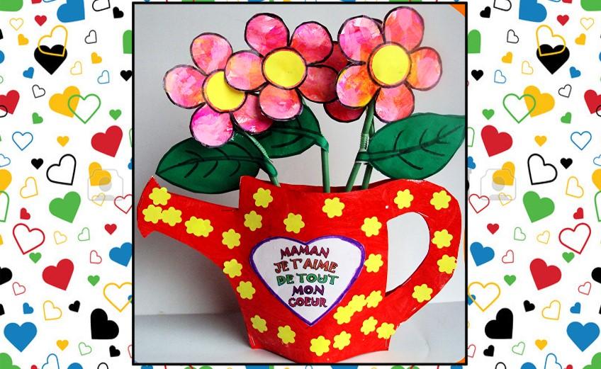Un arrosoir - pot de fleurs pour Maman